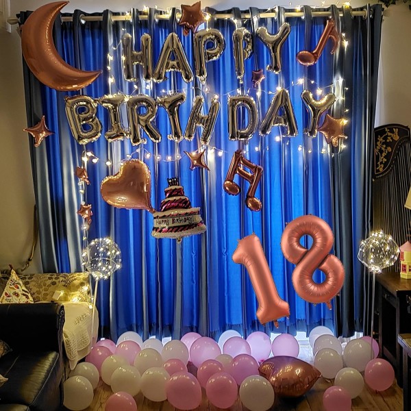 Nummerballonger, färgglada heliumsiffror födelsedagsballonger, självuppblåsande sifferballonger, folieballong för födelsedagsfest, nyårsdekoration Choc #18 Large