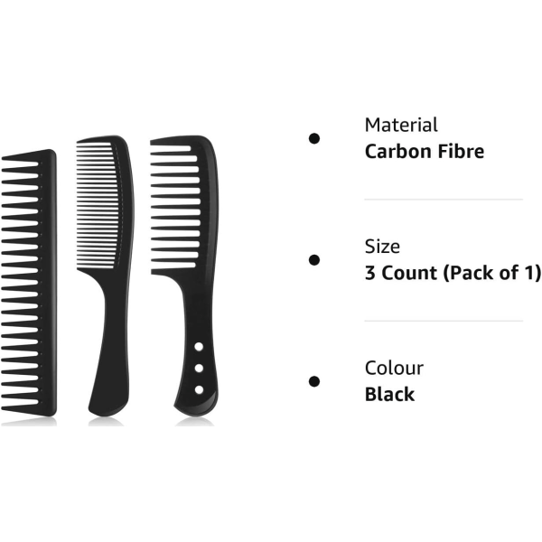 3 stykker Wide Tooth Detangling Hair Comb Detangling Hair Comb