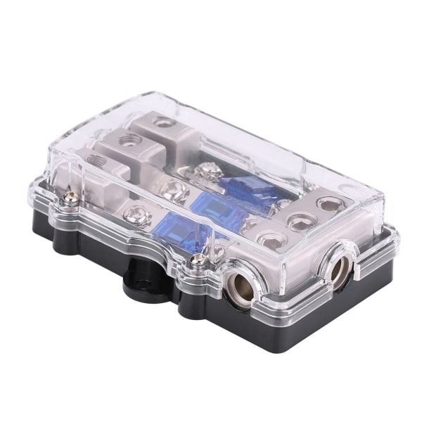 Universal Blade Fuse Holder Box, DC 12-24V Automotive Stereo Audio Power Fuse Block Kit Assortment for Auto Car Boat 1 in 3 Ways Out with 3 Blade F