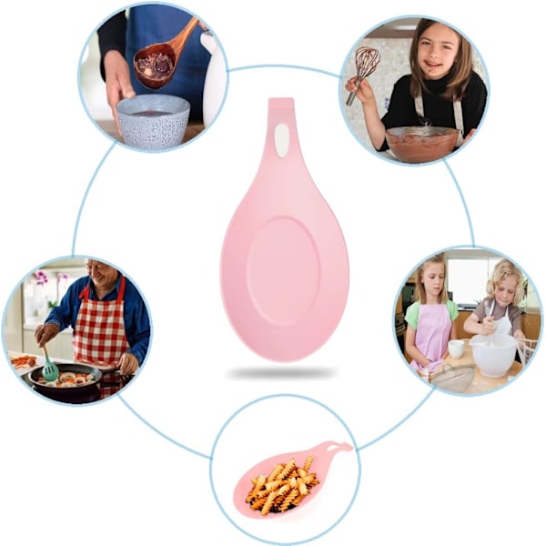 zl Ske Rest, Silikon Ske Rest, Køkken Silikon Ske Rest, Køkken Silikon Ske Holder, Madlavning Ske Rest, Madlavningsredskab Rest, til Spatel Pink