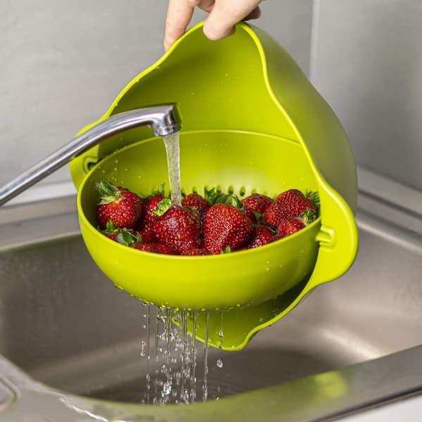 Colander Food Strainer Multifunctional Kitchen Drain Basket Set with Removable Bowl