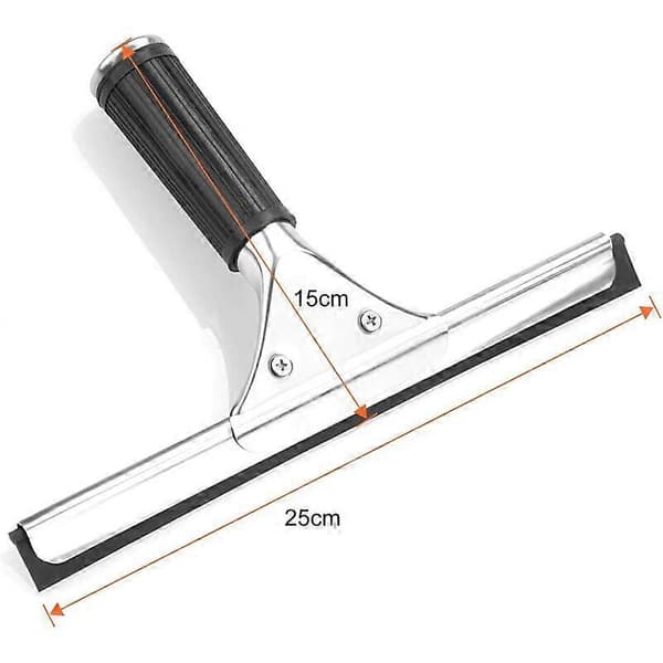 Professionel vinduesskraber i rustfrit stål med 25 cm blad til køkken, vindue, badeværelse, bil