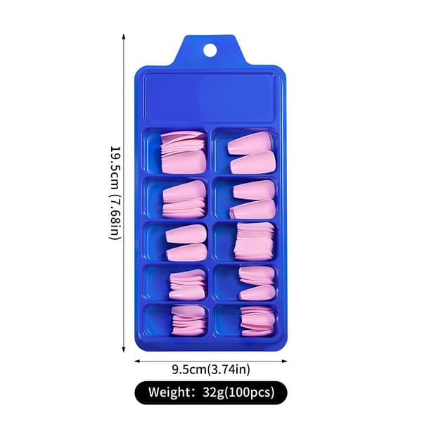 300 Tips Artificial Fingernails Natural In Tipbox Ballerina False Nails Nail Gift
