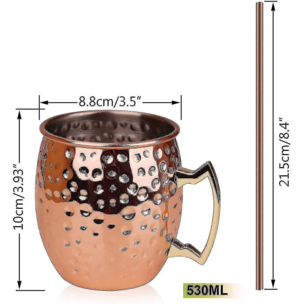 Parrantavat kulhot Mukit Moscow Mule Kuparimukit - Sarja 4-h Käsintehty-puhdas kiinteä kuparimukit 16 Oz lahjasetti