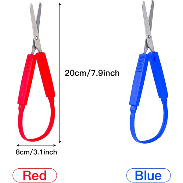 2 kpl lasten sakset silmukka sakset ote sakset lasten askartelu sakset silmukka kahva itsestään avautuvat sakset mukautuvat leikkaussakset lapsille ja aikuisille Blue,red
