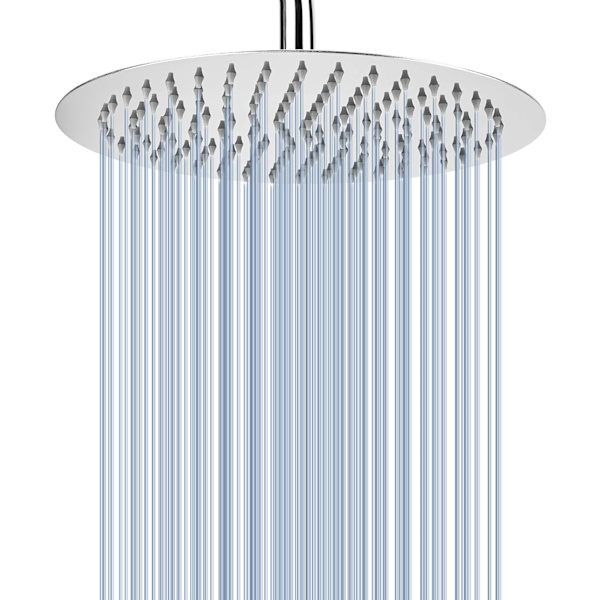 Regnbruserhoved, Voolan 10\" Rundt Højtryksbruserhoved, 304 Rustfrit Stål Luksus Moderne Krom Look, Universal Væg- og Loftmontering Chrome 10 inch