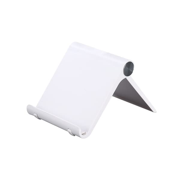 Mobile Phone Holder, Desk Stand for Mobile and Tablet Holder with Adjustable Angle (White)