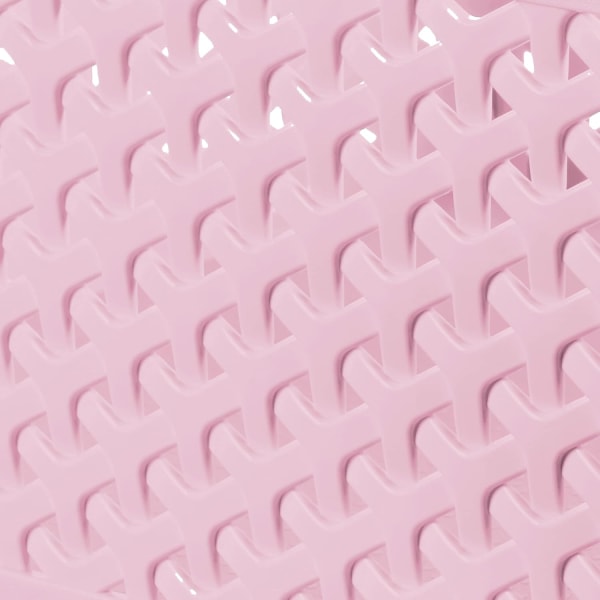 My Style Rattan Effect Set med 4 små rektangulære oppbevaringskurver på 4 liter - rosa - for kjøkken, stue, bad, soverom og vaskerom Pink 4 x 4L Small