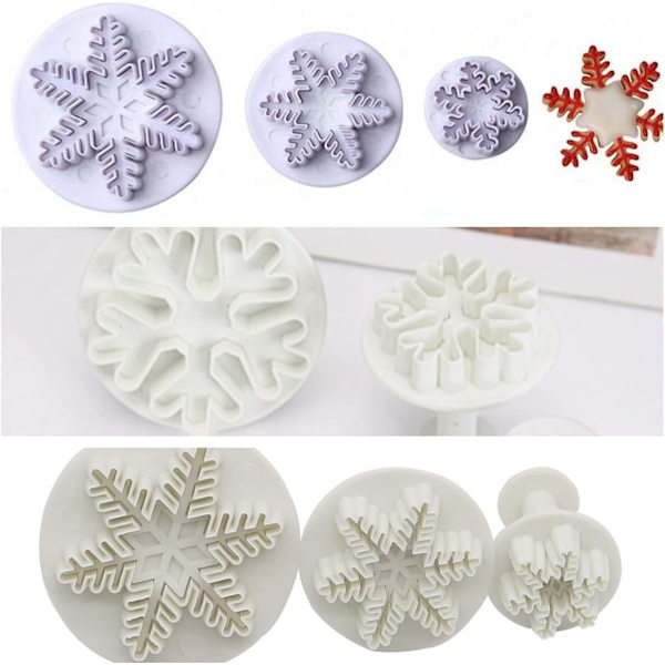 For Kakepynt Fondant Cookie Cutter Cupcake Dekorering Fondant Form Snøflak Kakepynt Verktøy for Babyshower Fest Bryllup Bursdag For -