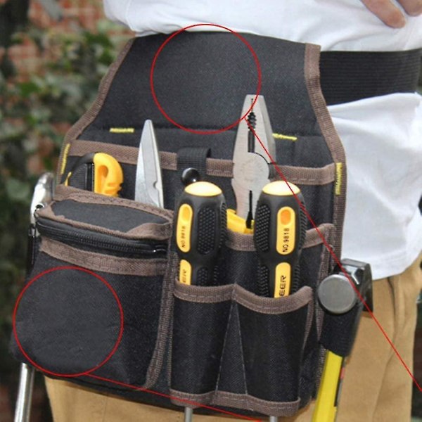 Multi Pocket -työkalupussi, raskaaseen käyttöön tarkoitettu Oxford Waist -työkalulaukku sähköteknikon korjaajalle
