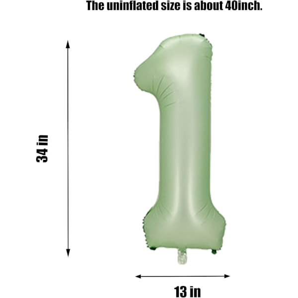 Numeropallon, värikkäät helium-numeropallon syntymäpäiväpalloihin, itse täyttyvät numeropallon, foliopallon syntymäpäiväjuhliin, uuden vuoden koristeluun Olive-g #21 Large