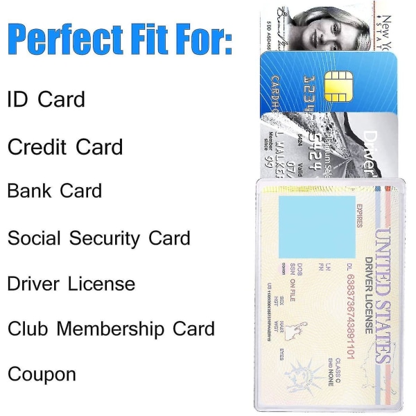 20 stk. kortholder beskytter ærmer plast kreditkort ærmer blød gennemsigtig id visitkort holder