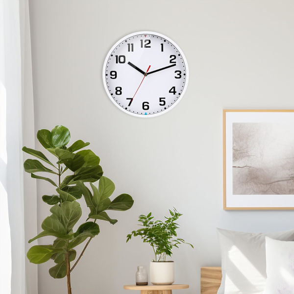 Väggklocka Batteridriven Tyst Icke-tickande Väggklocka Modern Kvartsdesign Dekorativ Inomhus Kök Kontor Sovrum White 9Inch