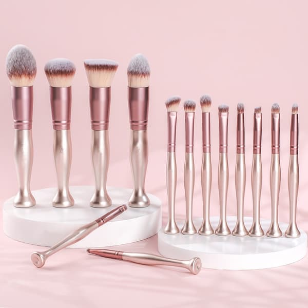 Makeup Brush Stand Premium Synthetic Foundation Powder Concealers Eyeshadows (14rose)