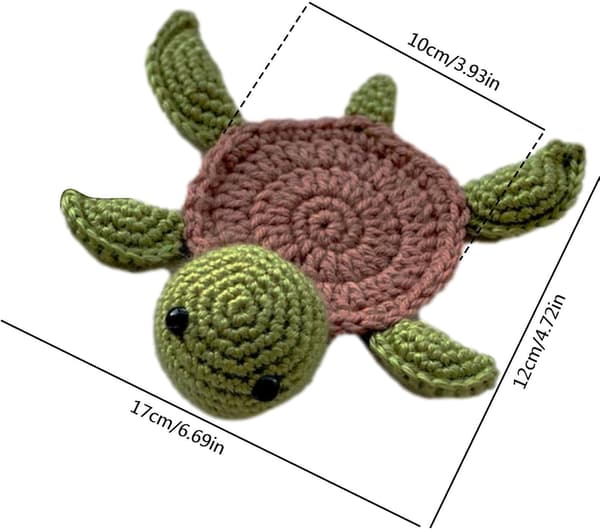 1 pc Handmade Coasters, Turtle Insulated Home Cute Cup Mat - Portable Wool Coasters for Workplace, Restaurants