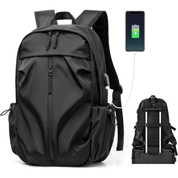 Skolryggsäck för kvinnor, avslappnad reseryggsäck 14 tum laptopryggsäck för tonårsflickor lätt ryggsäck vattentålig skolväska Colleg D2black Large L