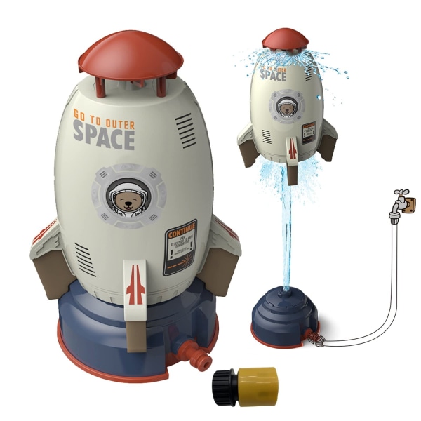 Raketti sprinkler lelut vesiroiske raketti ulkoilma vesileikki lapsille RocketSummer puutarha nurmikot vesilelut suihku lapsille 3 vuotta ja sitä vanhemmille (harmaa)