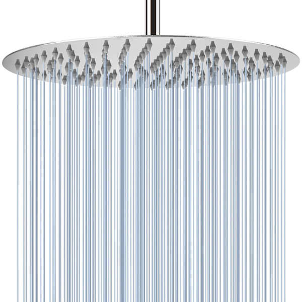 16'' Regnbruserhoved, Voolan Ekstra Stor Rund Højtryksbruserhoveder Fremstillet af 304 Rustfrit Stål, Luksuriøst Moderne Look - Universal Væg og C Chrome 16 inch