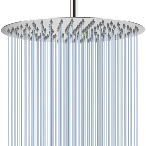 16'' Sadesuihku, Voolan Extra Large Round High Pressure -suihkupäät valmistettu 304 ruostumattomasta teräksestä, ylellinen moderni ulkoasu - Universaali seinä- ja C Chrome 16 inch