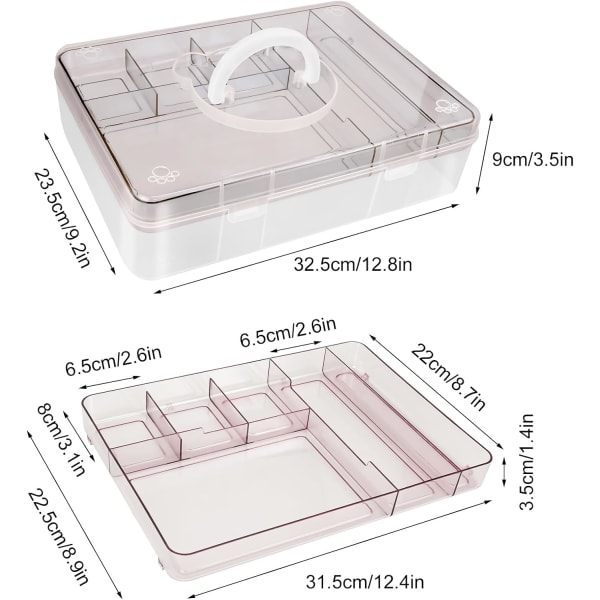 Stablebar Craft Oppbevaringsboks, med 7 roms skuff - Stor kapasitet Multi-Use Organizer for medisiner, sytilbehør, leker, stasjon