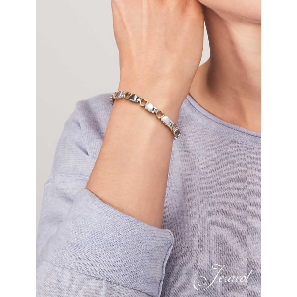 Magnetiska armband i titanstål för kvinnor - Magnetiskt armband för damer med extra starka magneter - Justerbar armbandlängd med storleksverktyg Lhsg