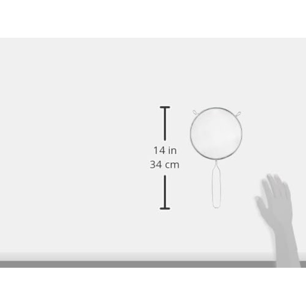 16 cm lang håndteret metalsigte, køkkenredskab og ideel til at si, dræne, vaske og et bredt udvalg af fødevarer, med et fint net til e Tin 16cm / 6.2 Inches