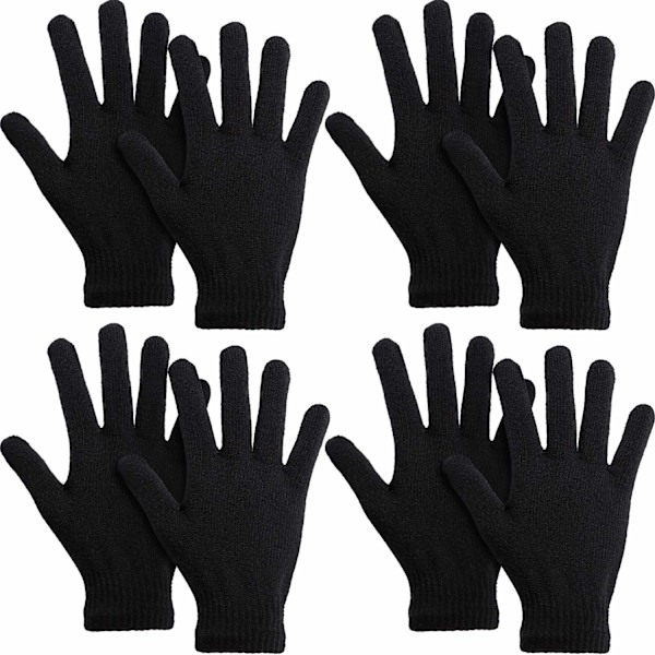 Magiske Vinterhandsker Unisex Handsker Strikkede Elastiske Votter Varme Handsker black
