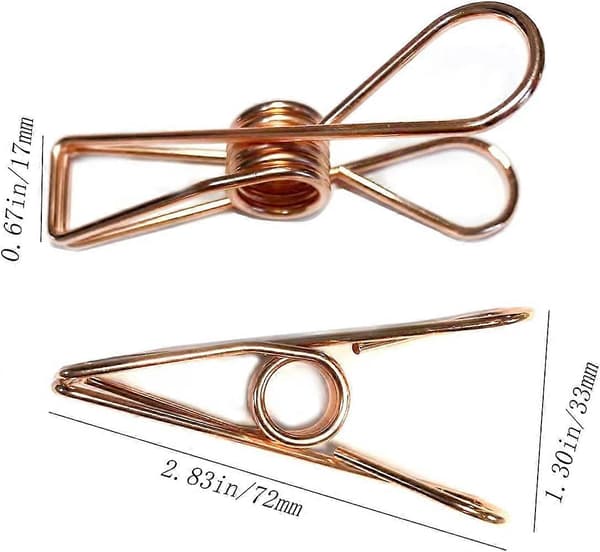 12-pakning klesklyper, 7,2 cm klesklyper i rustfritt stål