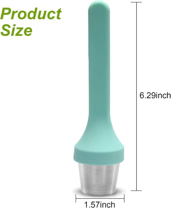 Stainless Steel Tea Infuser with Silicone Handle, Loose Leaf Tea Maker, Extra Fine Mesh Tea Strainer for Loose Leaf or Herbal Tea