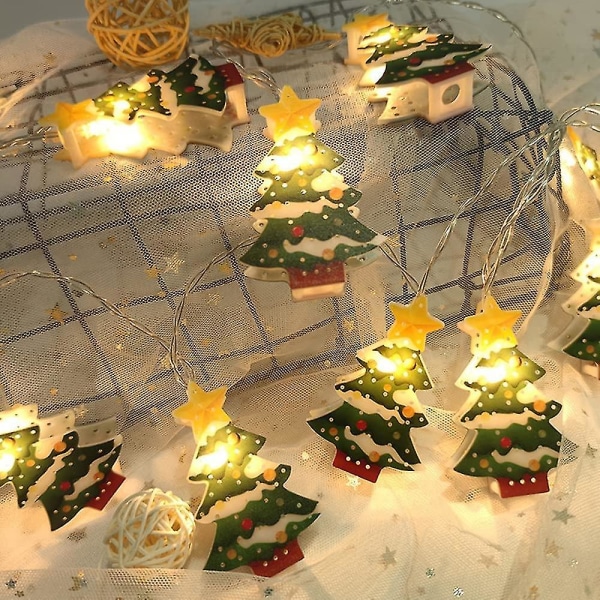 Juletræslys med 1,5m 10 LED batteridrevet juledekoration