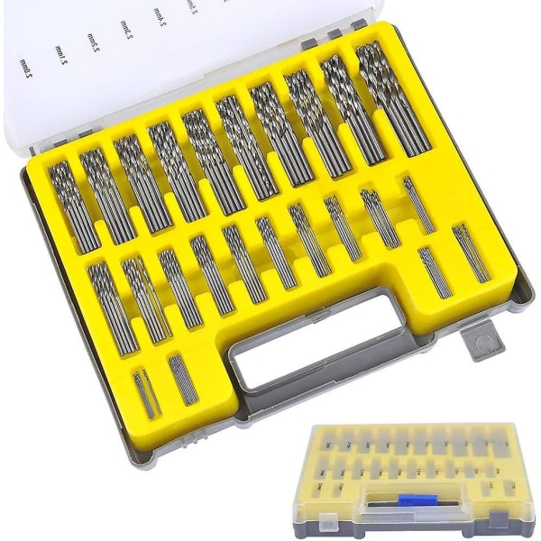 Mini Twist Drill Bits Set, Hss Shank Borr Bits Kit Micro Twist Drilling Tool Helicoidal For Wood Diy Med förvaringslåda, 0,4 mm-3,2 mm (150 st)