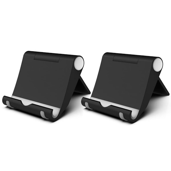 2-pak Mobiltelefonholder til Skrivebord, Justerbar Dockingstation, Kompatibel med iPhone 16 15 14 13 Pro Max Xs XR X Plus, 4\"-8\" Mobiltelefoner (Sort)