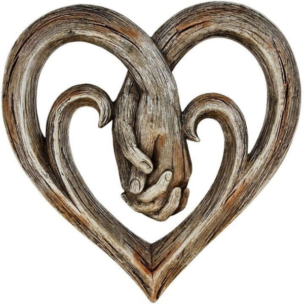 Hjerte holder hender Veggdekor Forever Love Hengende veggkunstimitasjon 3D-effekt trykt akryl Hjemmeinnredningsgave