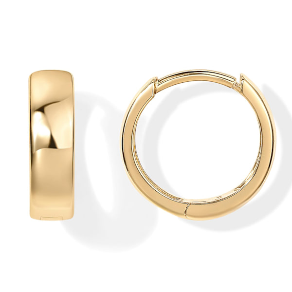 14K guldpläterade Huggie-örhängen | Små creolörhängen | Guldörhängen för kvinnor
