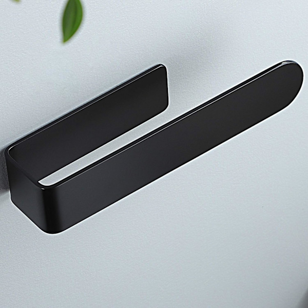 Handdukshållare Svart Handduksring Självhäftande Handduksstång för Badrum, Rostfritt Stål Black 19.6cm