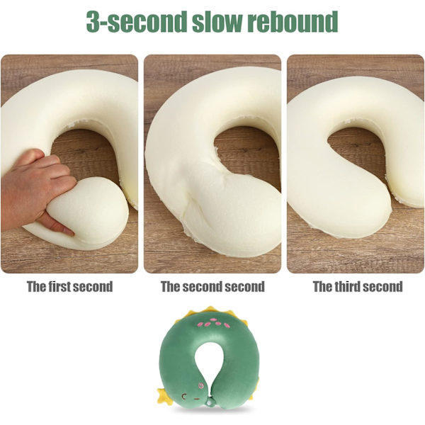 Pute Cartoon Dyr Nakkestøtte Pute 30 * 30cm Memory Foam Nakkepute U-formet Elastisk Barn Reisepute Bærbar U-formet Pude for B 30*30cm