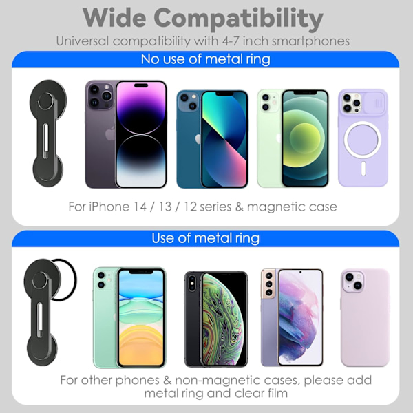 Magnetisk Laptoptelefonhållare, Justerbar Kontinuitetskamerafäste Kompatibel med MagSafe & för iOS 16 / macOS 13 Ventura, Slank Bärbar Dator ContinuityCamBlack