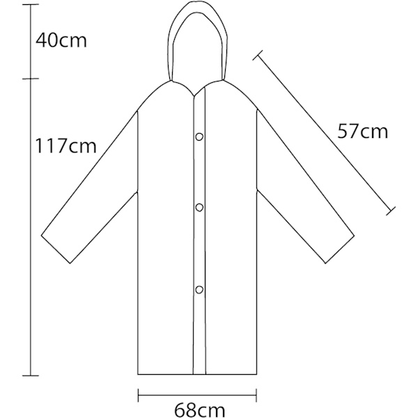 Regnfrakk Regnponcho med hette og ermer Gjenbrukbar Vanntett Regnklær for Voksne Unisex, en størrelse