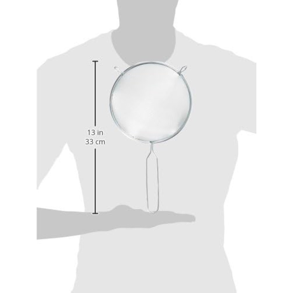 18 cm lang håndteret metalsigte, køkkenredskab og ideel til at si, dræne, vaske og et bredt udvalg af fødevarer, med et fint net til e Tin 18cm / 7 Inches