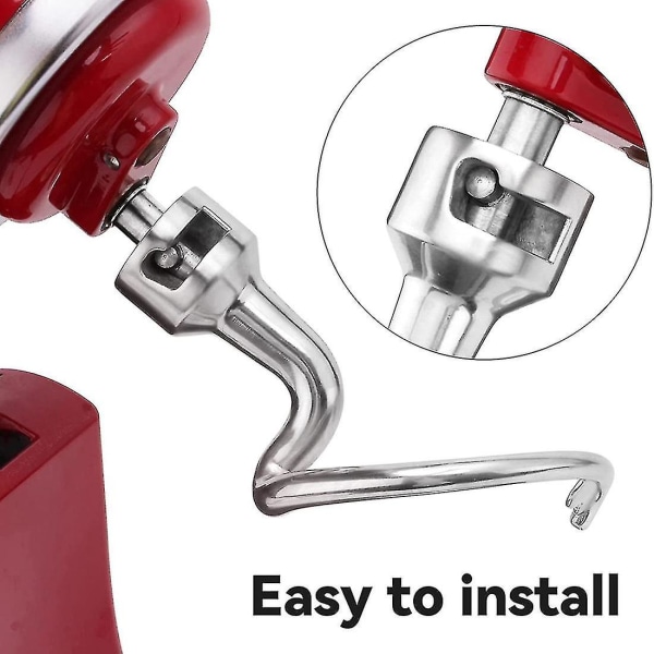 Dej-krog til Kitchenaid standmixer, rustfrit stål K45dh dej-krog til K45 K45ss S