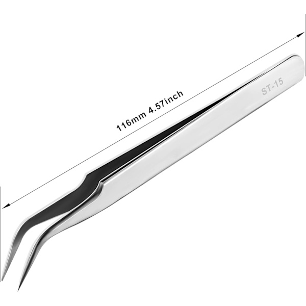 Precisionstänger, Rostfria Universalböjda Spetsar, Symaskinstänger, Icke-magnetiska Industriella Tänger för Hantverk, Elektronik #3 1PC Curved #2 1PC