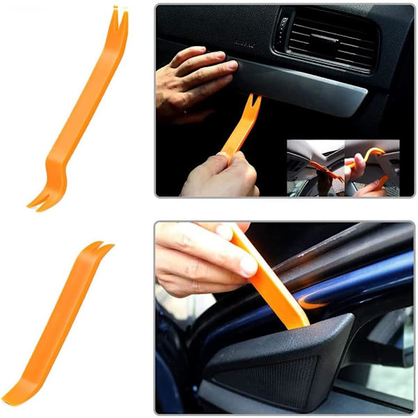 4PCS Trimverktyg, Biltrimverktygssats, Verktygssatser för bilradiodörrinstrumentpanelinstallation, Plastbändverktyg, Bilpanelinstrumentbräda #2 4pc Yellow