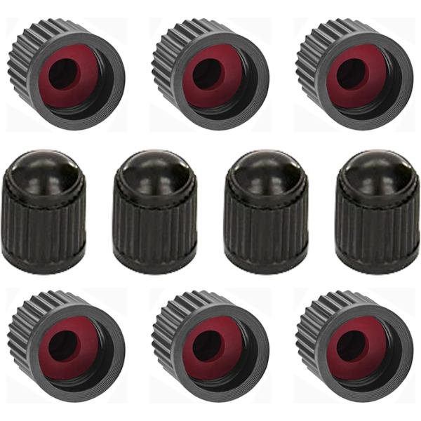 Universal däckventilkåpa i plast, dammskydd/lock för Schrader-ventiler på bildäck, cyklar, motorcyklar av Stocc (med tätningsring, 1 With Seal Ring 10