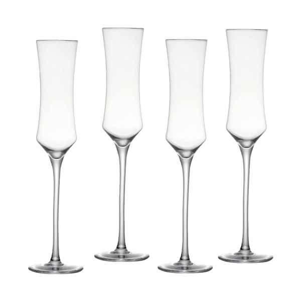 Sæt med 4 krystal champagne fløjter perlefarvede champagneglas Shine blyfrit stamvareglas