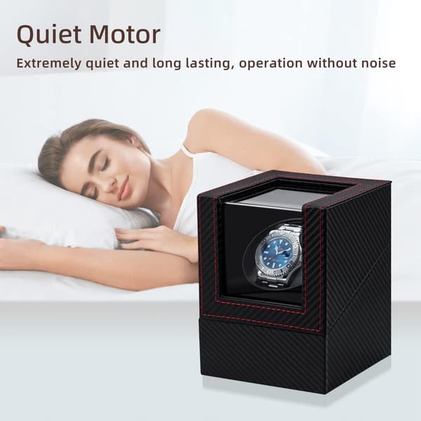 Automatic Watch Winder Box in PU Leather, Single, Automatic Watch Display, Wristwatch Storage