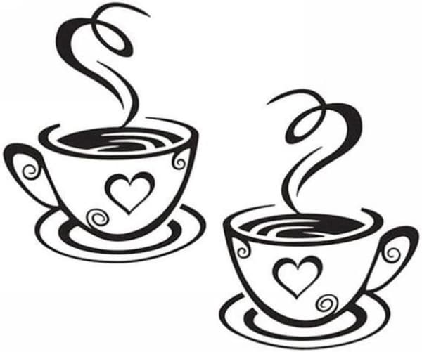Kaffekopp Design Väggdekaler Heminredning Kök Restaurang D