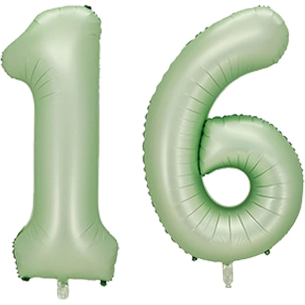 Numeropallon, värikkäät helium-numeropallon syntymäpäiväpalloihin, itse täyttyvät numeropallon, foliopallon syntymäpäiväjuhliin, uuden vuoden koristeluun Olive-g #16 Large