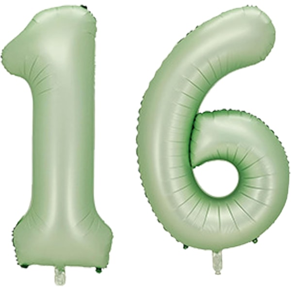 Nummerballonger, fargerike heliumballonger til bursdag, selvblåsbare nummerballonger, folieballonger til bursdagsfest, nyttårsdekor Olive-g #16 Large