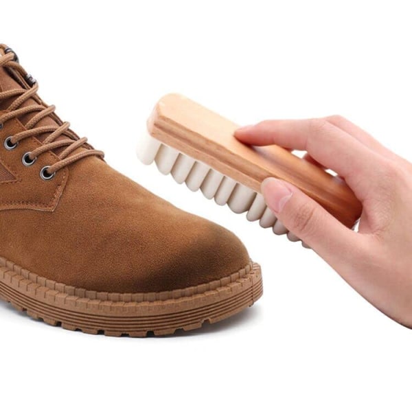 Semsket skinnbørste, semsket skinnbørste for rengjøring Dekontaminering av sko/støvler/semsket skinntilbehør (1 stk)