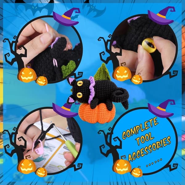 Crochet Kit for Beginners, Crochet Starter Kit Knitting Kit with Crochet Hooks, Yarn, Step-by-step Instruction Video, Crochet Set